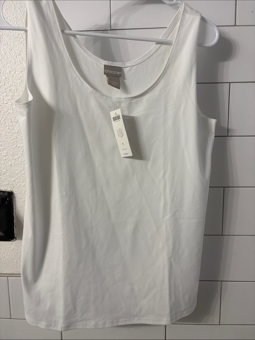 Chico's Cream Scoop Neck Tank